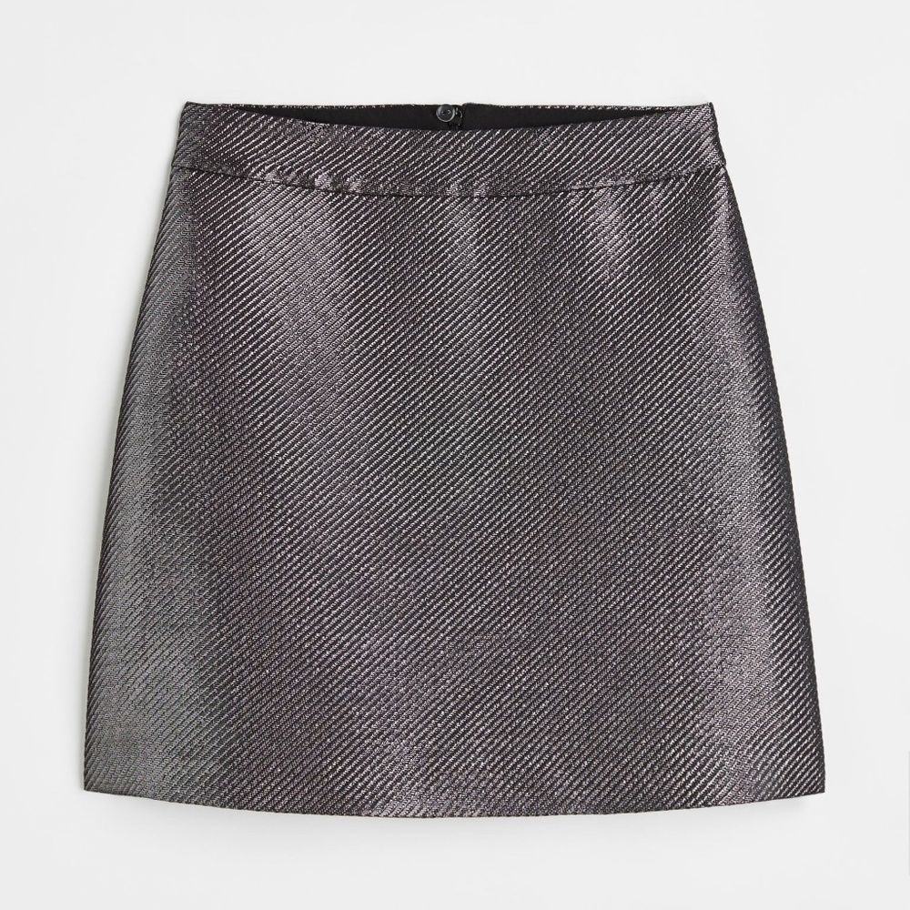 H&M Silver A-line Skirt Size 8 BNWT